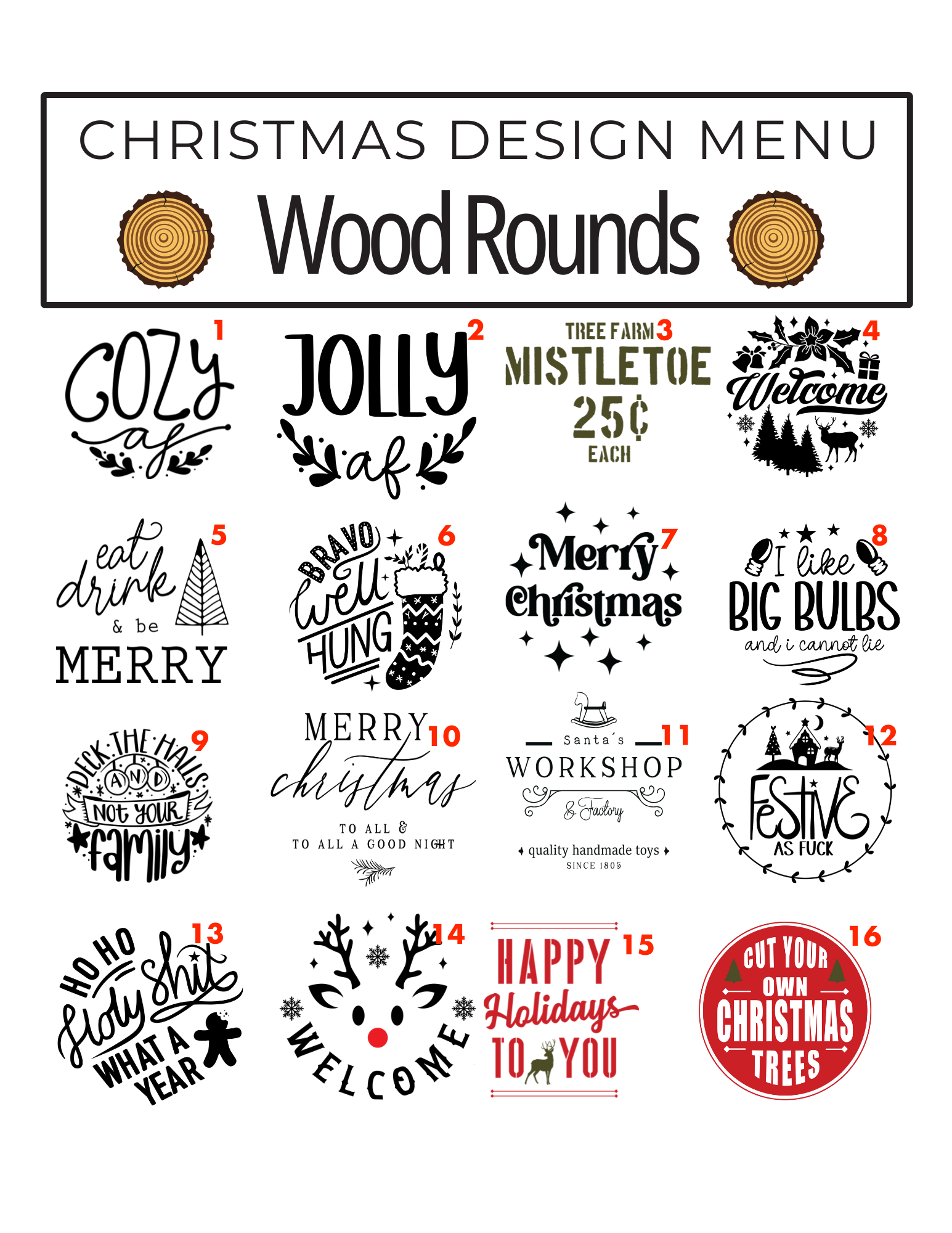 Wood Cookie Ready To Paint Sign Kits