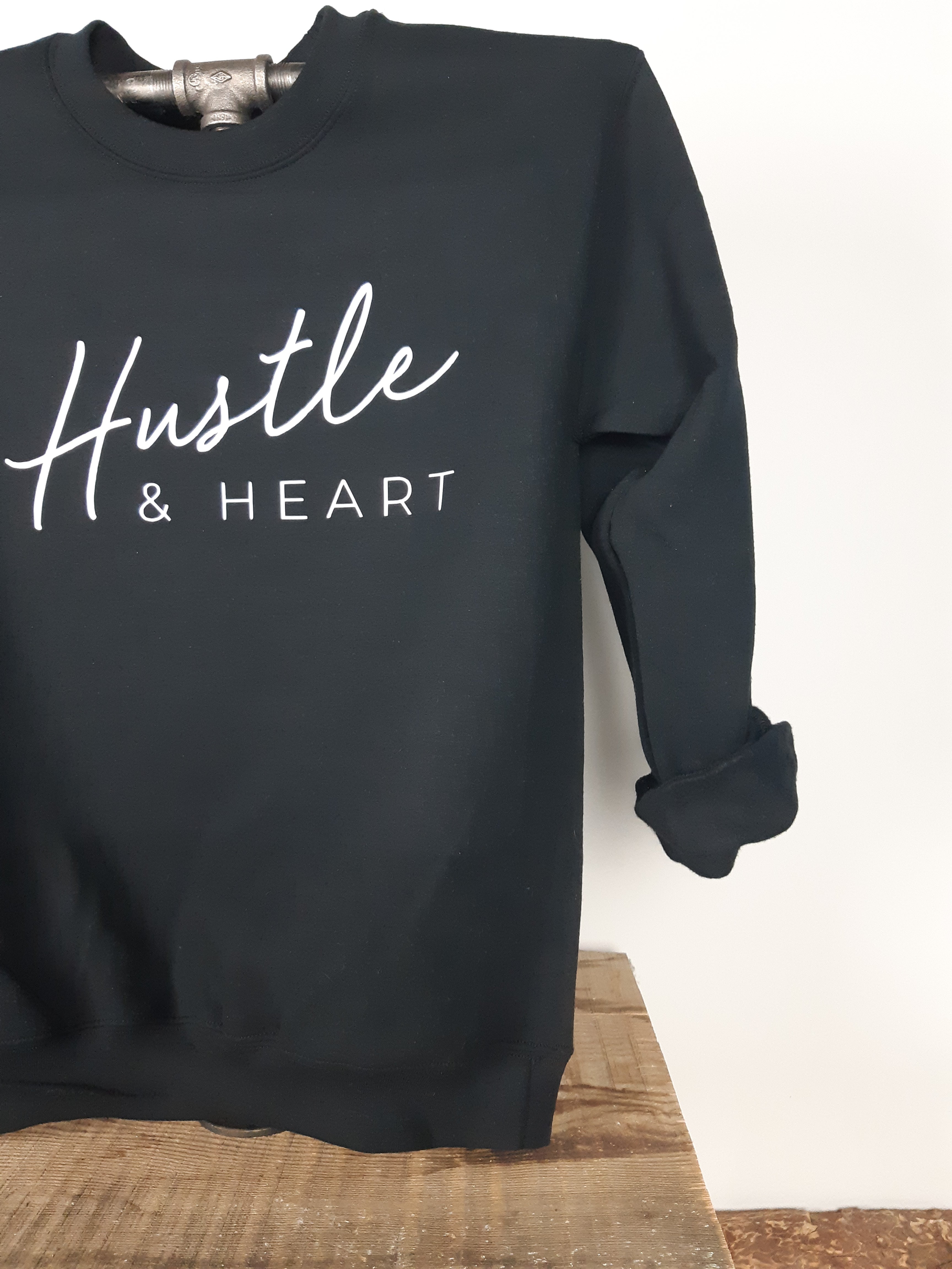 Hustle & Heart Black Crewneck
